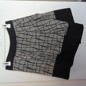 Asymmetrical black & white skirt